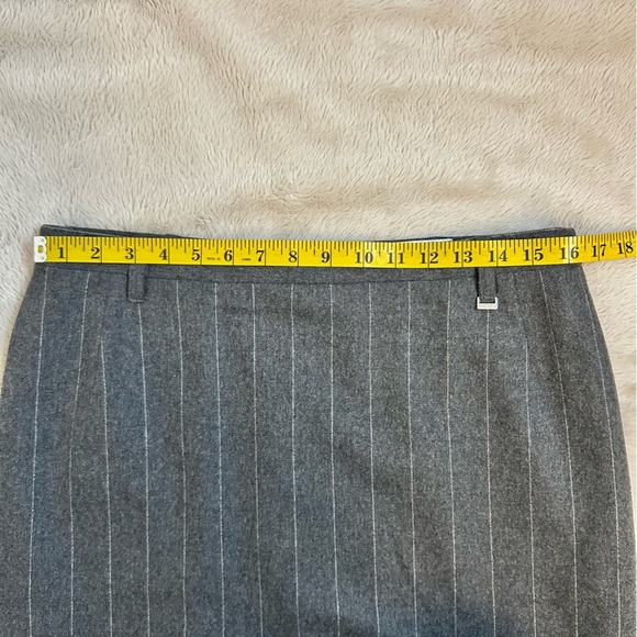 Hauber made in Germany | Woolmark Blend Gray Pinstripe Pencil Skirt Size 14 - Picture 9 of 12